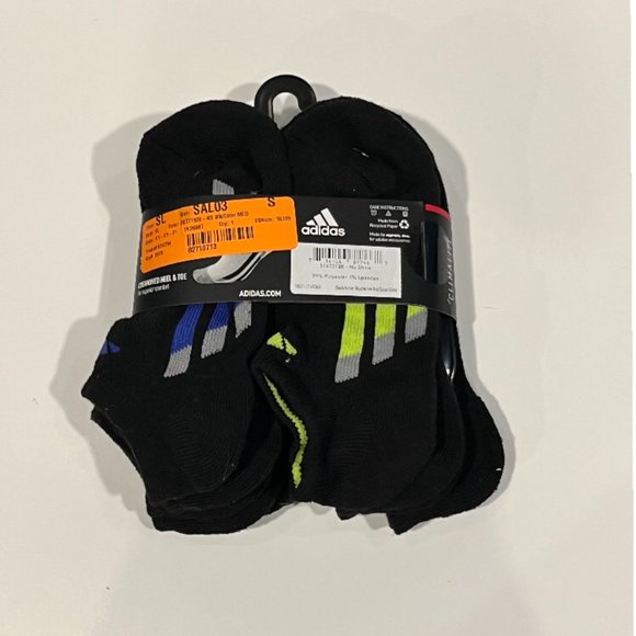 adidas unisex-child Kids-boy's/Girl's Cushioned No Show Socks (6-pair) - Picture 2 of 2